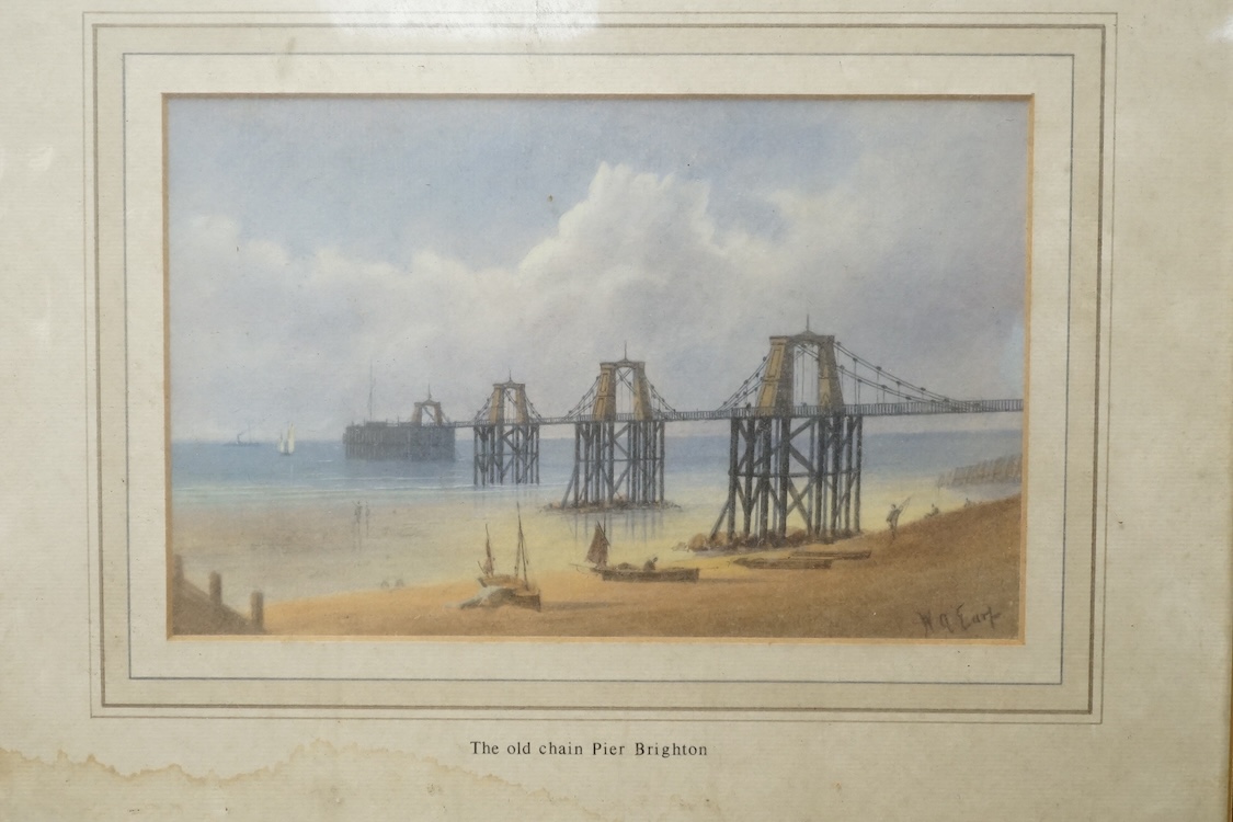 William Henry Earp (1831-1914), pair of watercolours, Old Brighton and the Old Chain Pier, Brighton, each signed, 17 x 23cm. Condition - fair, would benefit from a clean